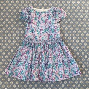 Jacadi Floral Kids Dress - Purple and Blue